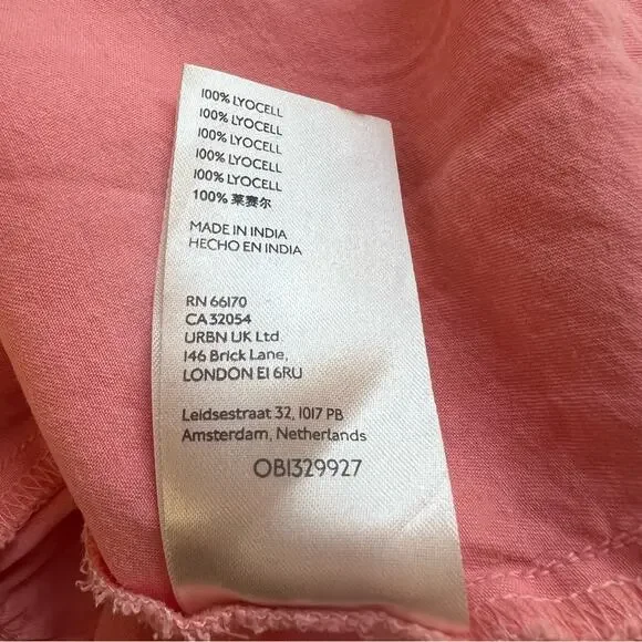 Anthropologie Pilcro Suzanne Peach Coral Pink Button-Up Shirt Dress Size Small - Picture 13 of 15